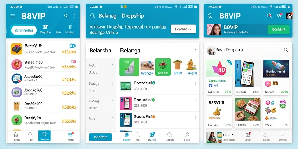 Antarmuka pengguna B8VIP yang intuitif dan menarik untuk Dropship.