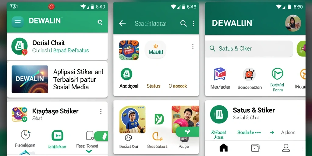 Tampilan antarmuka DEWALIN dengan beragam stiker kreatif.