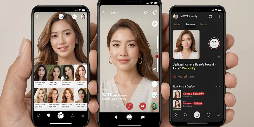 Tampilan antarmuka HP777 yang user-friendly untuk edit foto.