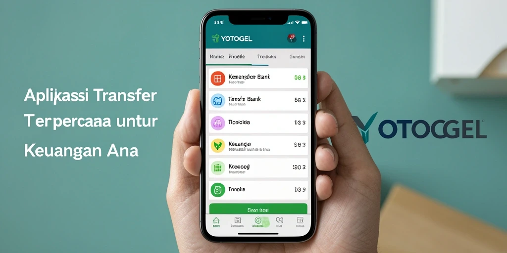 Antarmuka YOTOGEL yang sederhana dan fungsional untuk transfer bank.